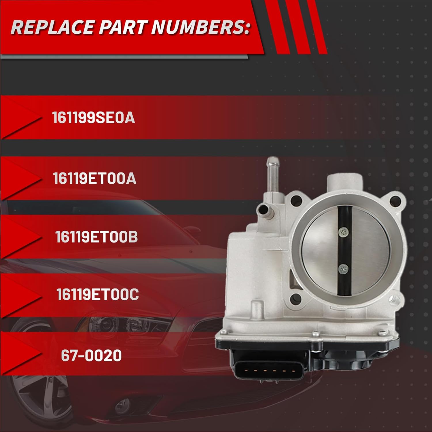 161199SE0A Electronic Throttle Body Fuel Injection Throttle Body Fits for Nissan 2013-2019 Sentra 1.8L, Fits for 2007-2011 Tiida 1.8L, Replace OE 161199SE0A 16119ET00A 16119ET00B