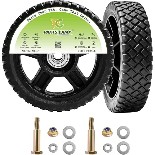 Parts Camp Lawn Mower Wheel kits 6 inch Wheels for Push Mower Cart wheels 6 inch (Set of 2)