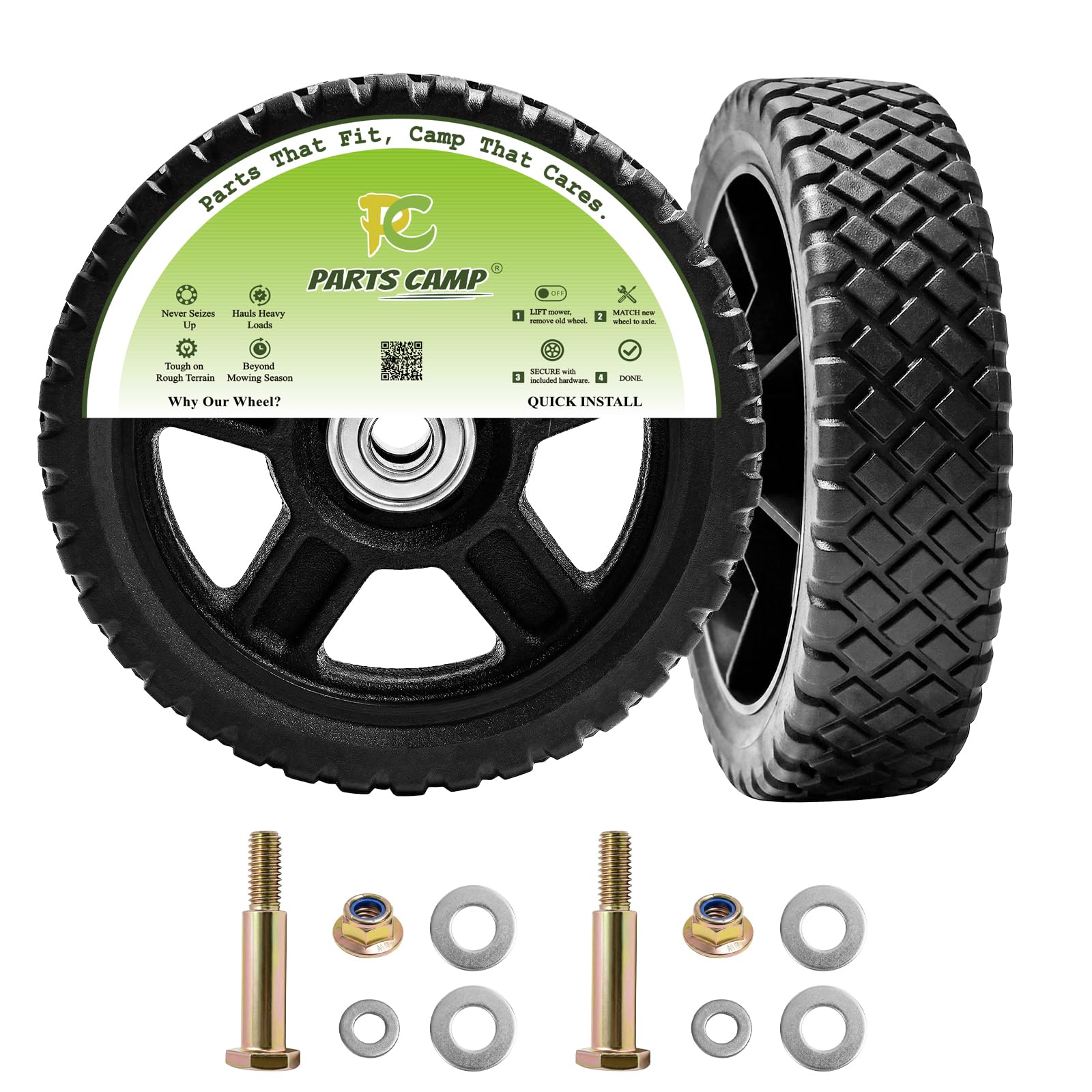 Parts Camp Lawn Mower Wheel kits 7 inch Wheels for Push Mower(Set of 2)