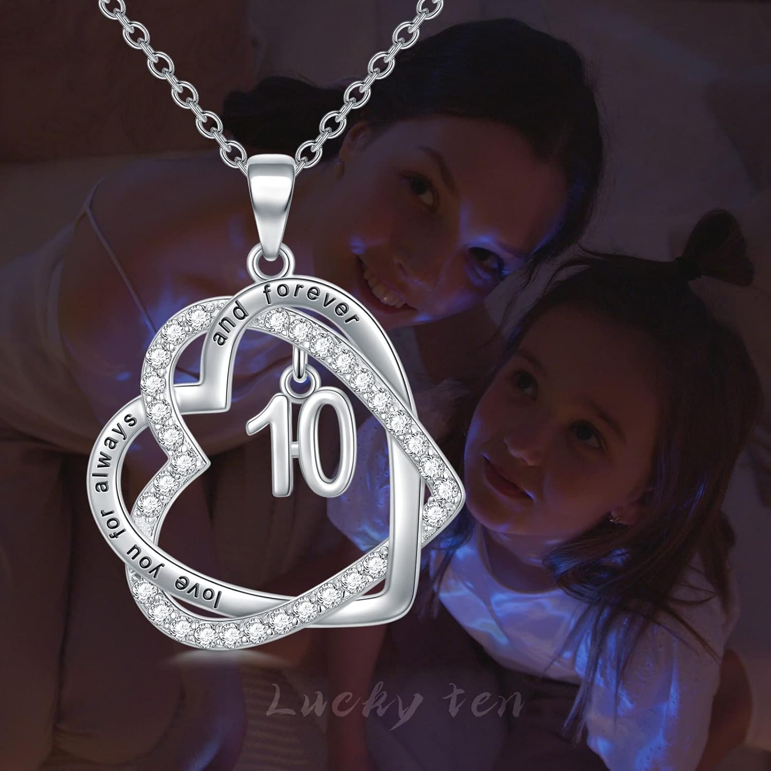 TOUPOP Birthday Gifts for Women 925 Sterling Silver Necklace Forever Love Pendant Heart Year Old Jewelry Anniversary Valentines Day Gifts Girlfriend Wife Mom Grandma Daughter - Image 3