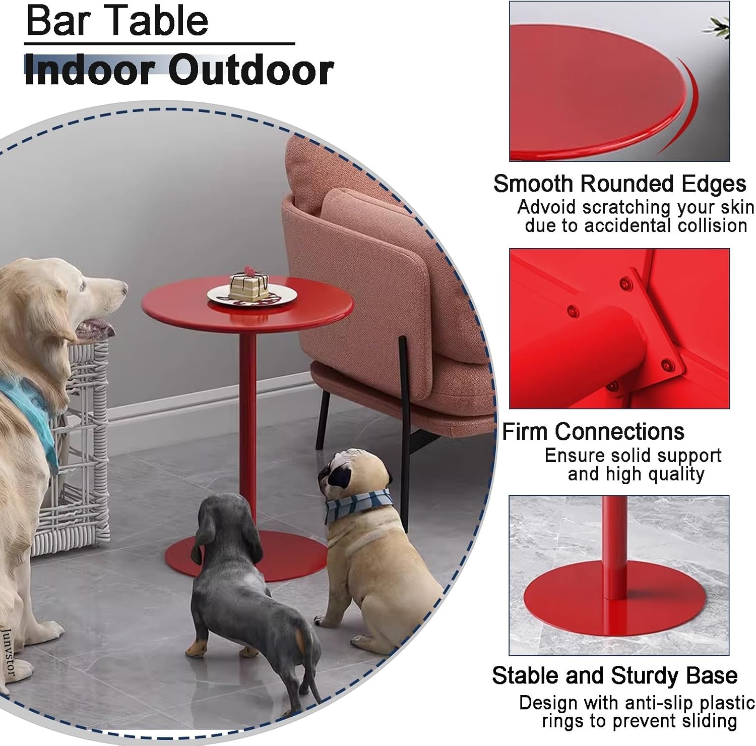 Round Pub Bar Table,Round Bar Table, Coffee Table High Top Dining Desk Small End Side Table for Living Room - Outdoor Tall Bistro Pub Table Round Cocktail Bar Table, Drink Tables(40x40x50cm