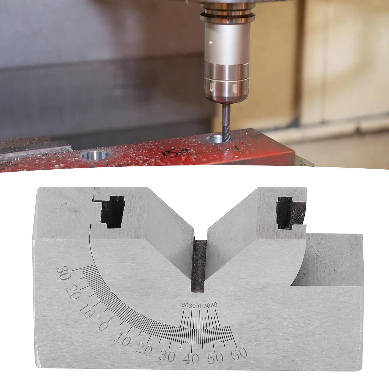 Leapiture Micro Adjustable Angle Gauge Angle V Block V Block Milling Lathe Alloy Steel High Accuracy for Milling Machine