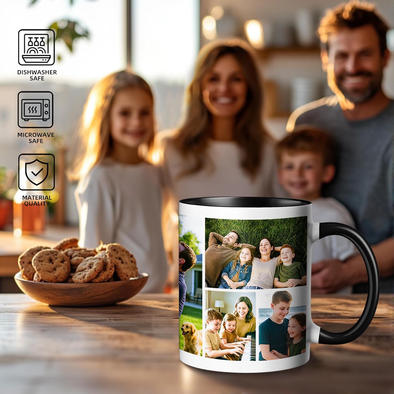 Custom Coffee Mug With Photo, Personalized Coffee Mug With Picture, 11oz Photo Collage Mug With 9 Photo, Tazas Personalizadas, Novelty Custom Gift For Women, Men, Family, Friends, Birthday, Christmas - Image 2