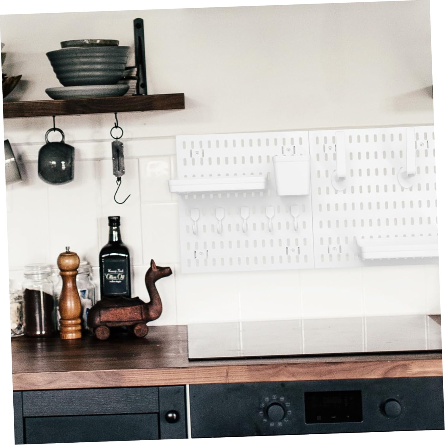 1set Pegboard Wall Organizer Hooks Sturdy Punch Design for Home Kitchen and Garage Storage Maximizes Space and Load-Bearing Capacity Stylish Finish