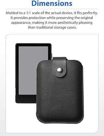 for Xteink X4 /X4 Pro 4.3 / X3 E-Reader PU Leather Carrying Case, Shockproof Protective Cover with Snap Button Closure, Water-Resistant Anti-Scratch Travel Pouch (Black)