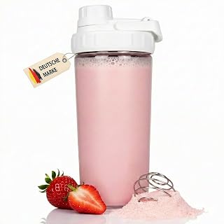 Glas Shaker 750 ml [PREMIUM] | Proteinshaker mit Mischnetz & Skala