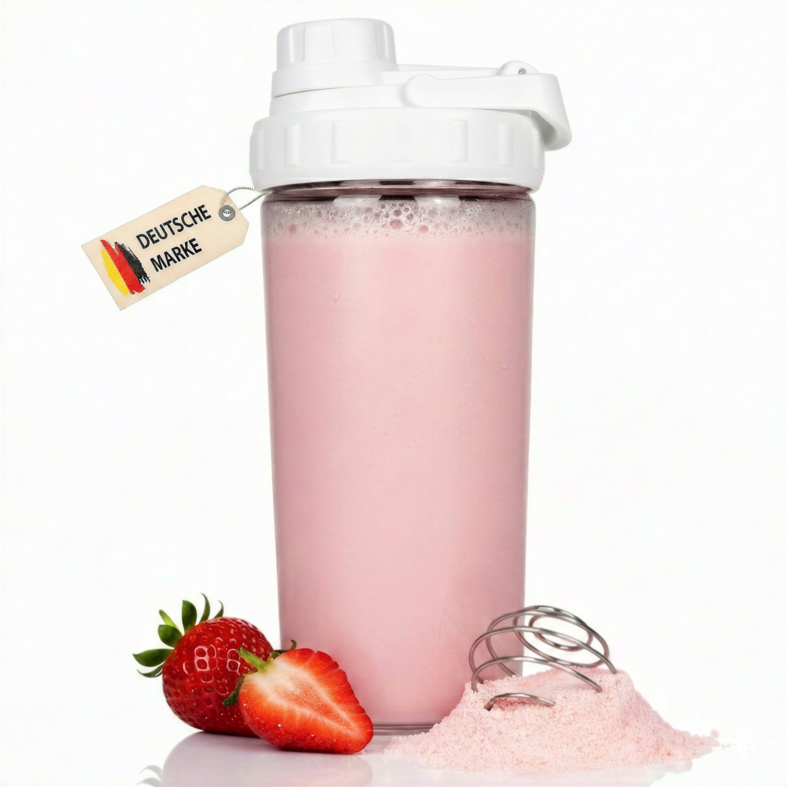 Shaker en verre robuste 750 ml blanc de qualité supérieure