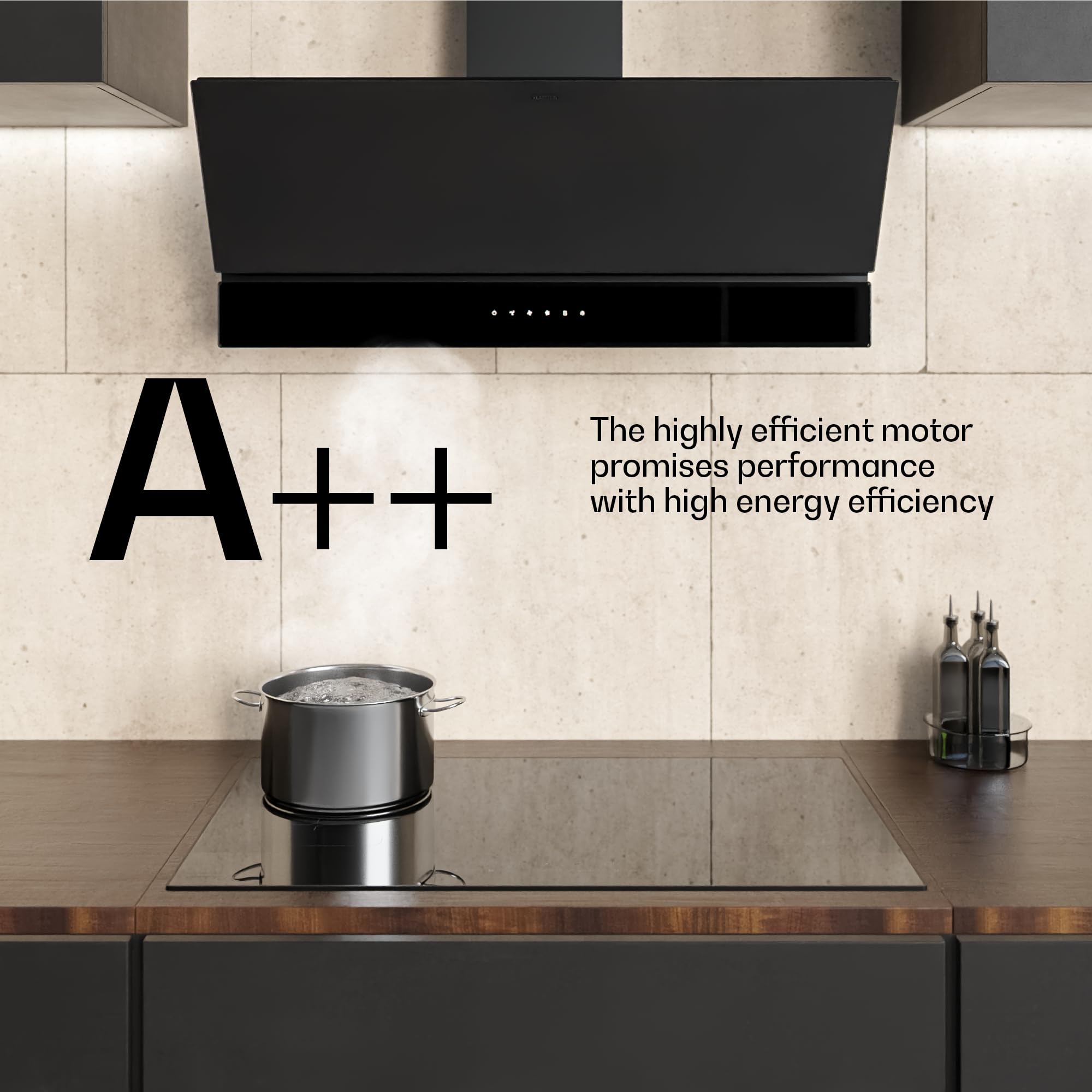 Klarstein Velaire okap kuchenny 90 cm, zwiększenie efektywności energetycznej 820 m³/h, klasa energetyczna A++, obsługa dotykowa, LED, cichy, filtr aluminiowy i z węglem aktywnym, okap kuchenny 90 cm