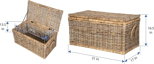 Miniatura 6 de Kouboo Rattan Kobo - Baúl de almacenamiento decorativo con tapa, pequeño