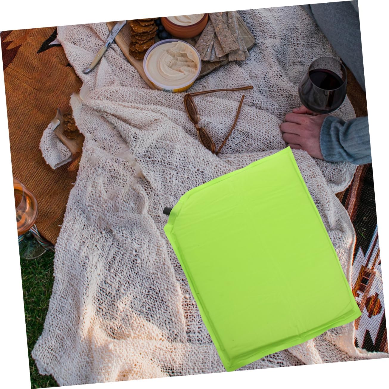 4pcs Self-Inflating Seat Cushion for Camping Portable Travel Pad Automatic Inflation Pe Cotton Oxford Fabric Comfortable for Hiking Outdoor Adventures