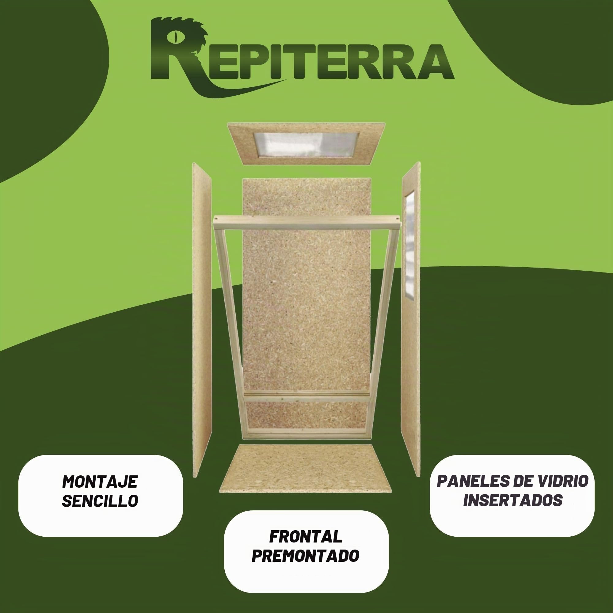 Terrario de madera (60 x 120 x 60 cm, ventilación lateral y ventilación)