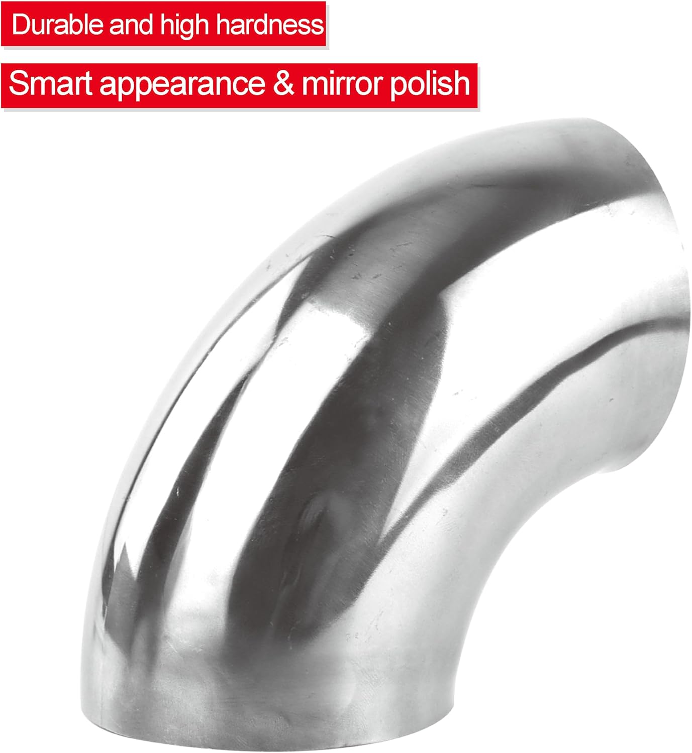 8PCS Stainless Steel Elbow 2" 90° Mandrel Bend Elbow-Thickness 16GA/.065" Wall, 304 Stainless Elbow Exhaust Tubing for Car Modified Exhaust Elbow Pipe, Stair Handrail (2 Inch)