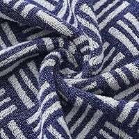 Vista 8 de YiLUOMO Juego de 2 toallas de mano azules con patrón de rayas blancas, súper suaves, 100% algodón de rizo ultra absorbentes, de secado rápido, 13 x