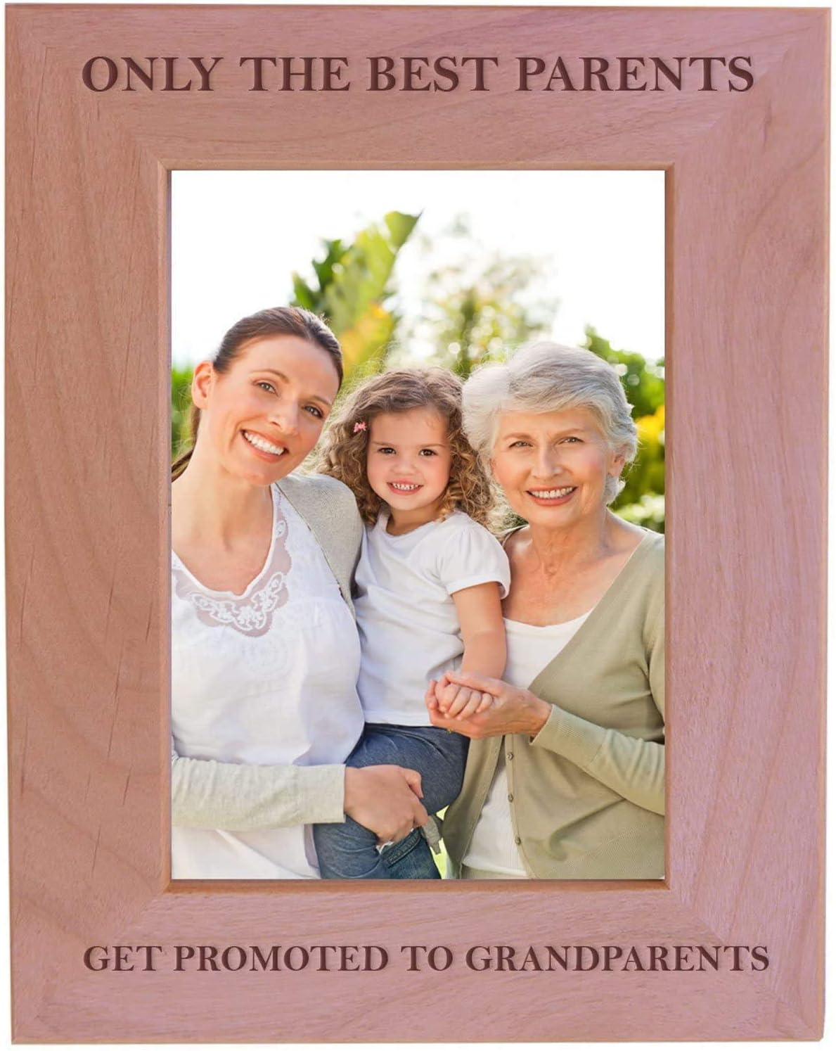 CustomGiftsNow Only The Best Parents Get Promoted To Grandparents - Wood Picture Frame Holds 4x6 Inch Photo - Great Christmas, Father's Day, Mother's Day Gift For Parents (4x6-inch Horizontal)