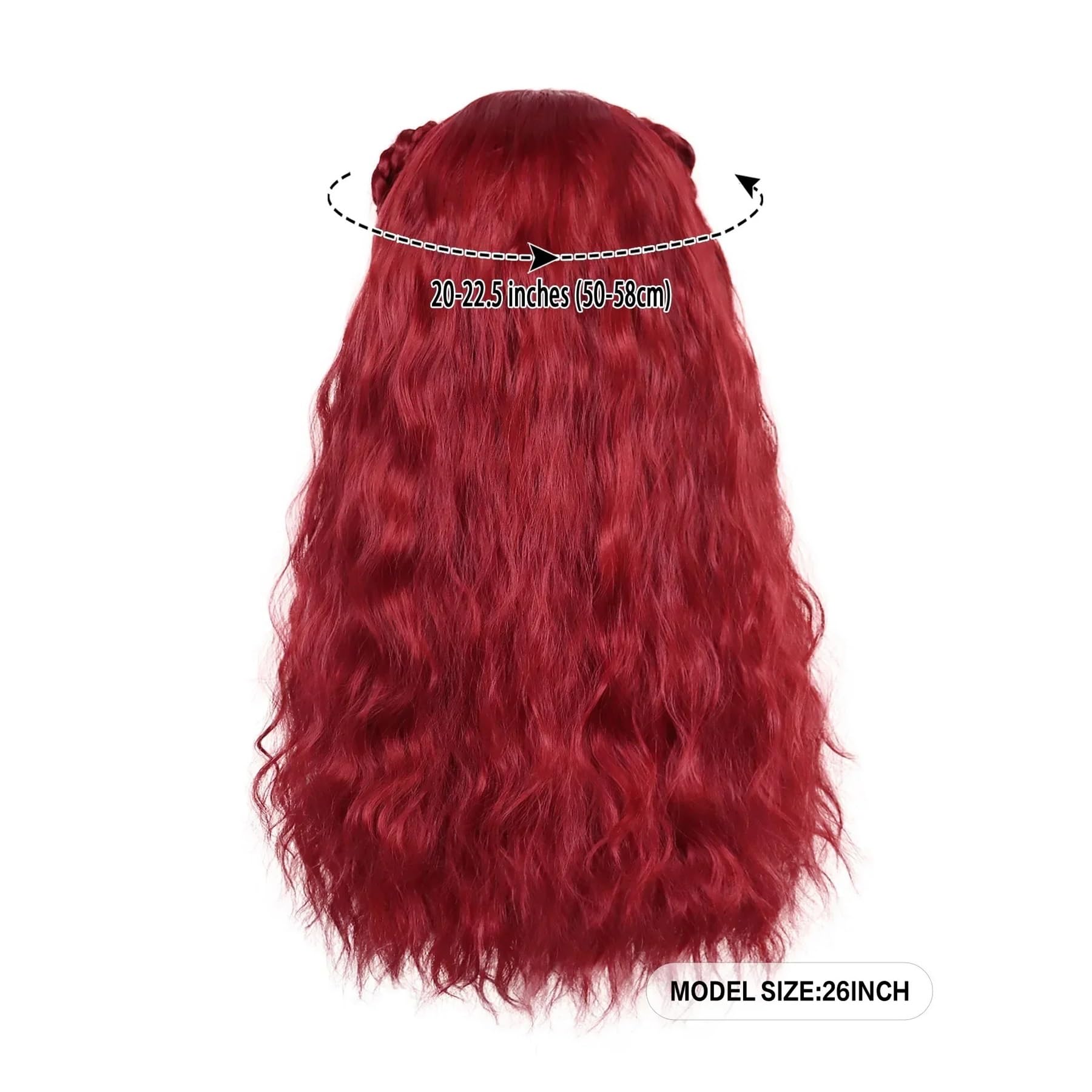 1pc czerwone peruki kostiumowe dla kobiet syntetyczne dziewczyny dziecięce włosy kręcone faliste zejście Cosplay Anime Movie Musicale peruka(Red Straight)