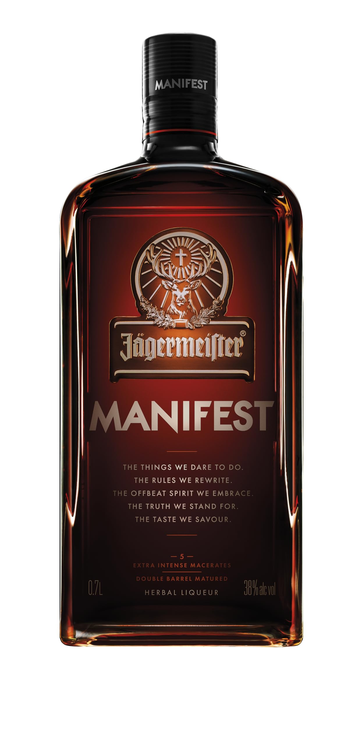 Jägermeister MANIFEST 70cl - Liquore premium a base di erbe con note di anice e frutta secca. 38% Vol.