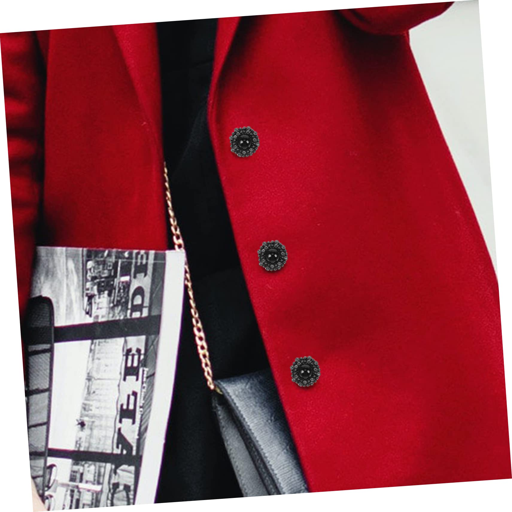 Operitacx 50 Pz Fibbia diamantata cristallo bottone del costume finiture nere arredamento bottoni in lega bottoni artigianali cappotto pulsante decorazioni artigianato bottone della camicia