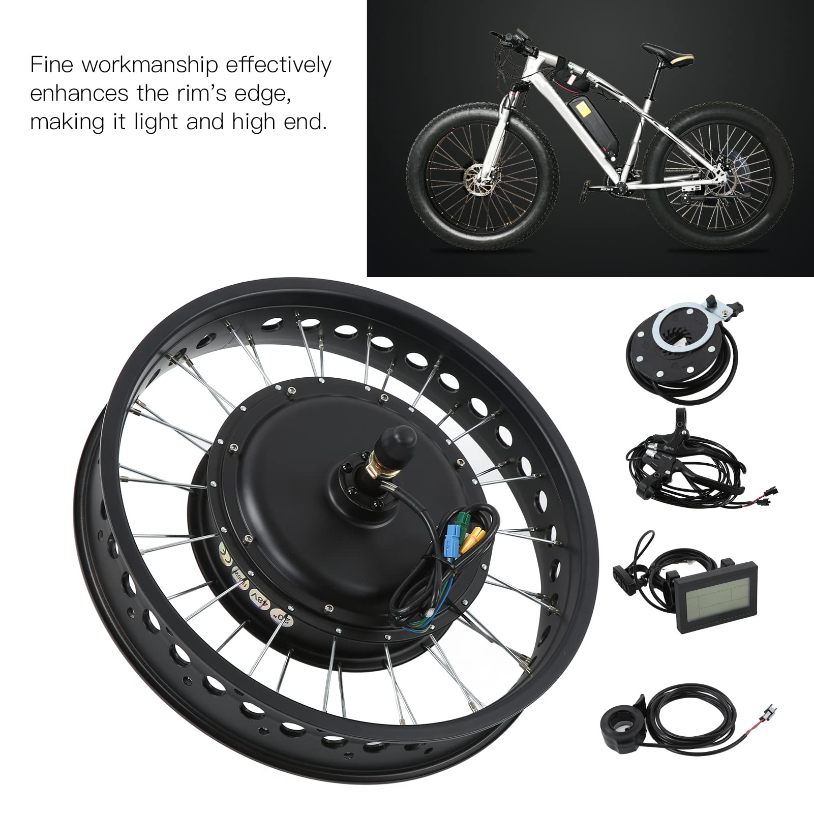 26" 48V 1000W Roue Avant Électrique Vélo Moteur Conversion Kit E-Vélo
