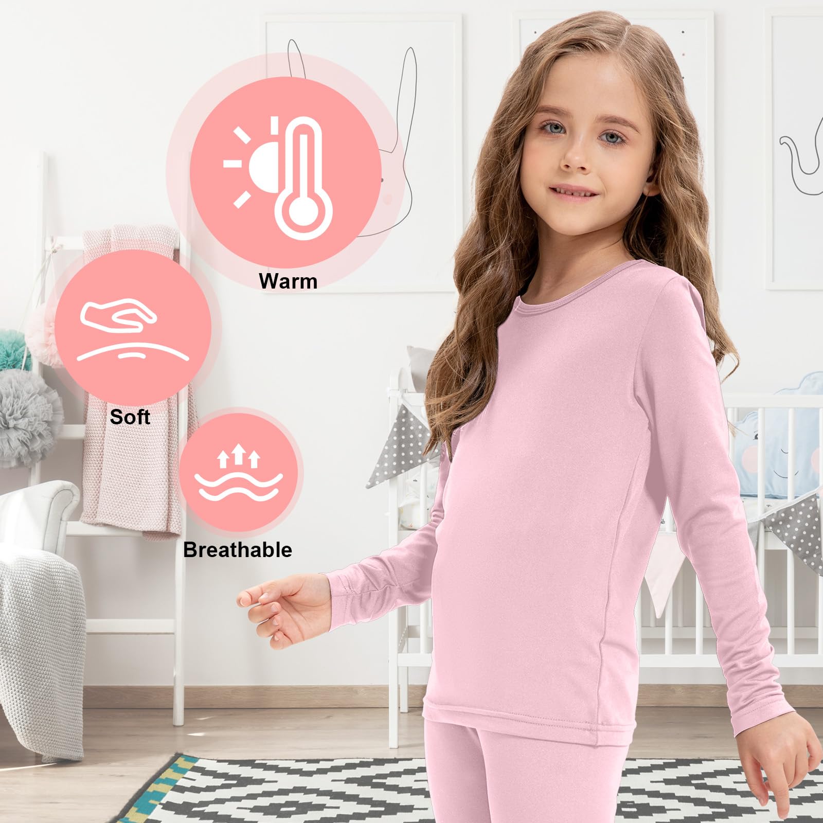 Silkfly 3 camisetas térmicas para niñas y niños, camiseta interior de manga larga con forro polar y capa base, ropa interior juvenil para invierno