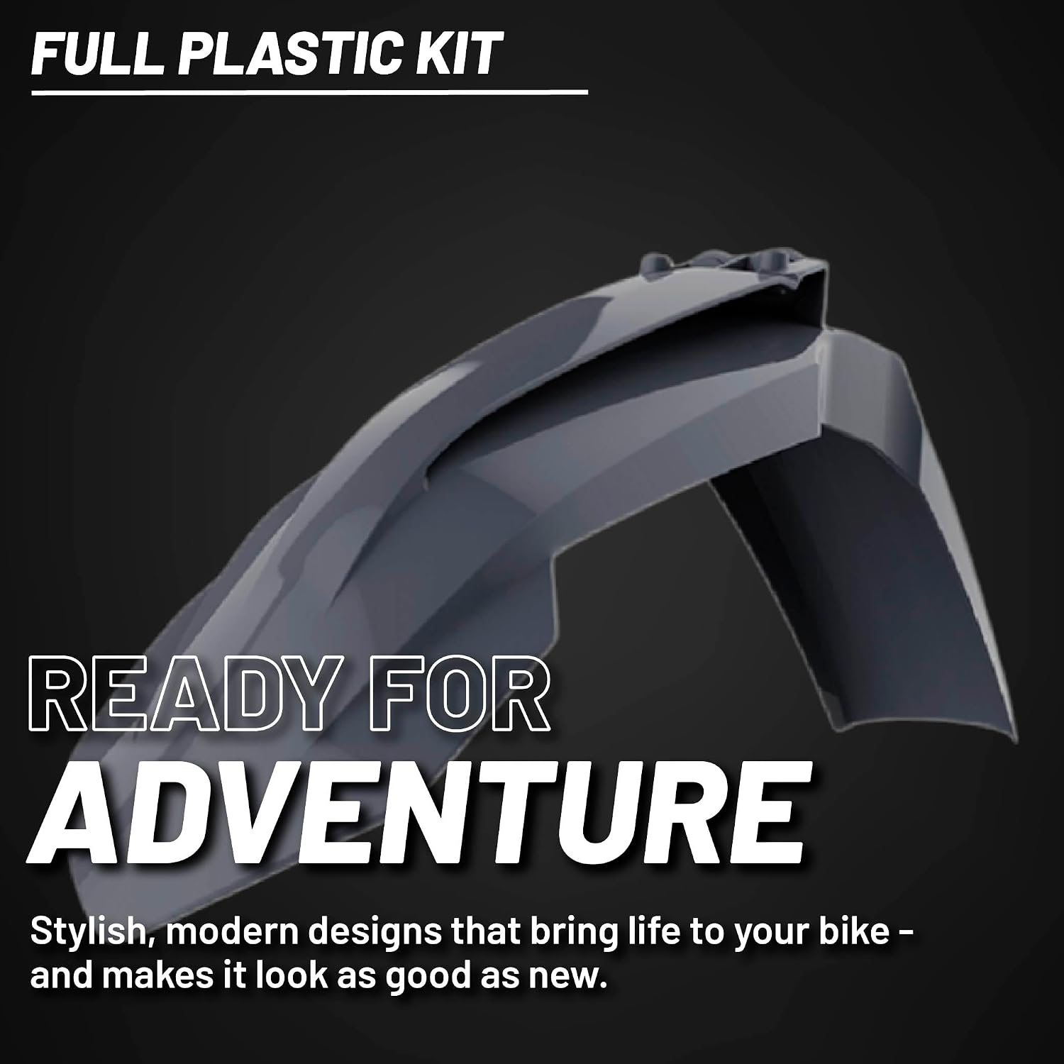 Polisport Motocross (MX) Replica Plastic Kit for KTM EXC/EXC-F/XC-W/XCF-W (2020-2023) Dirt Bike – OEM Quality, Durable, Flexible & Perfect Fit – Nardo Gray