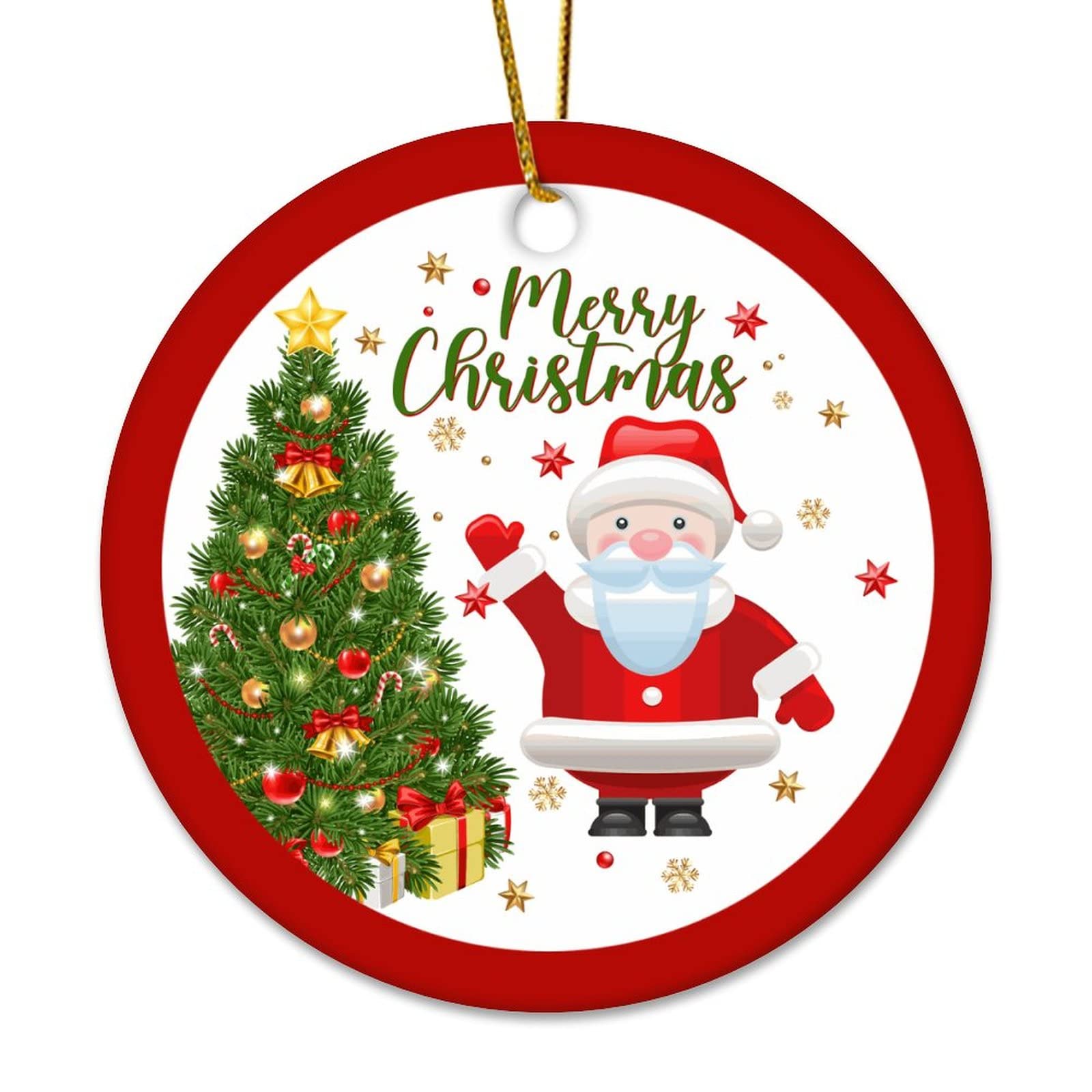 Adornos Navideños De Santa Y Papá Noel En Acrílico Brillante - Colgantes Para Árbol De Navidad 2025, Decoración Festiva Y Duradera