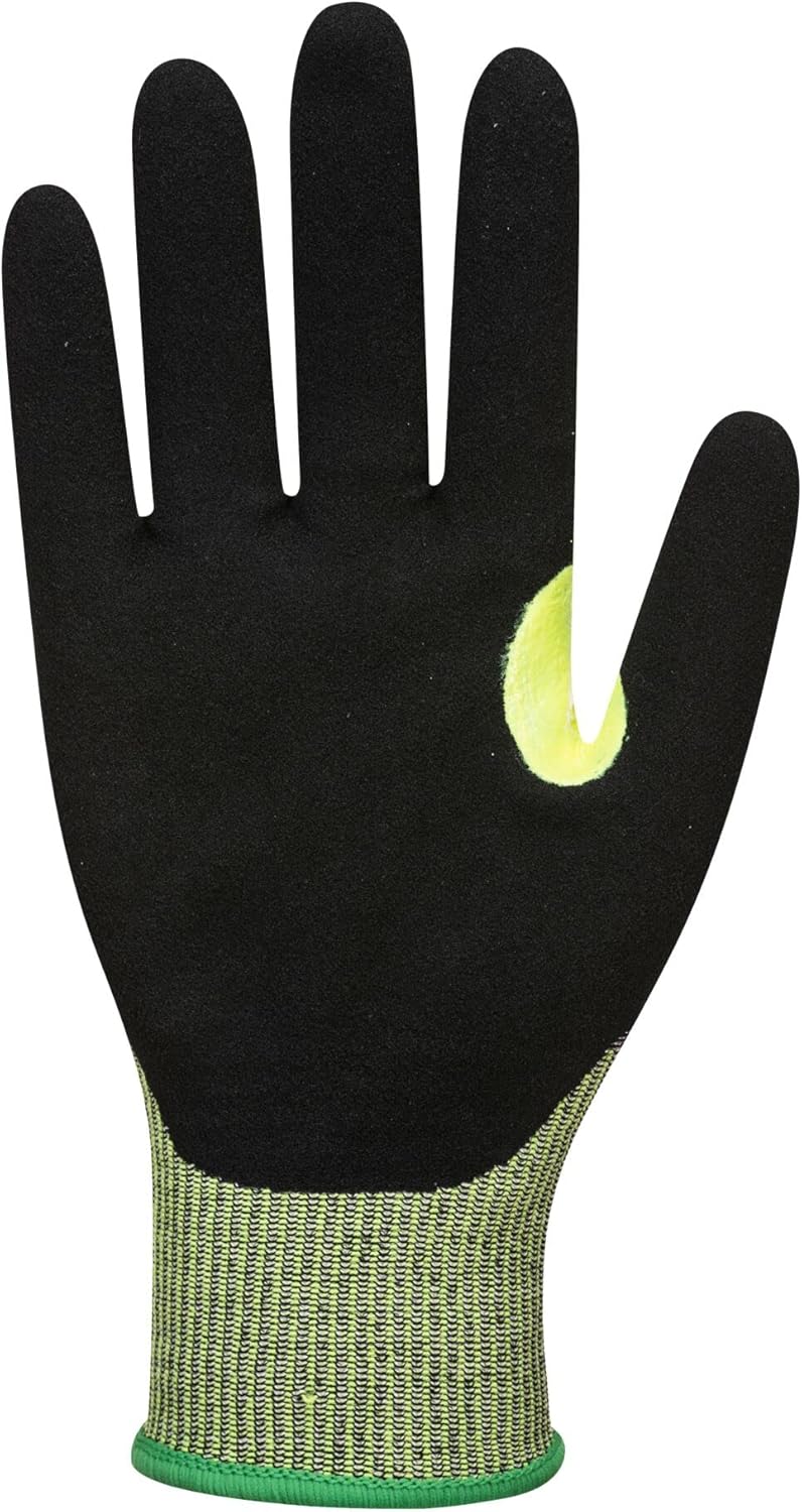 Portwest A650 Nitrile Foam Grip Cut Resistant Safety Work Gloves Gray/Black, Small