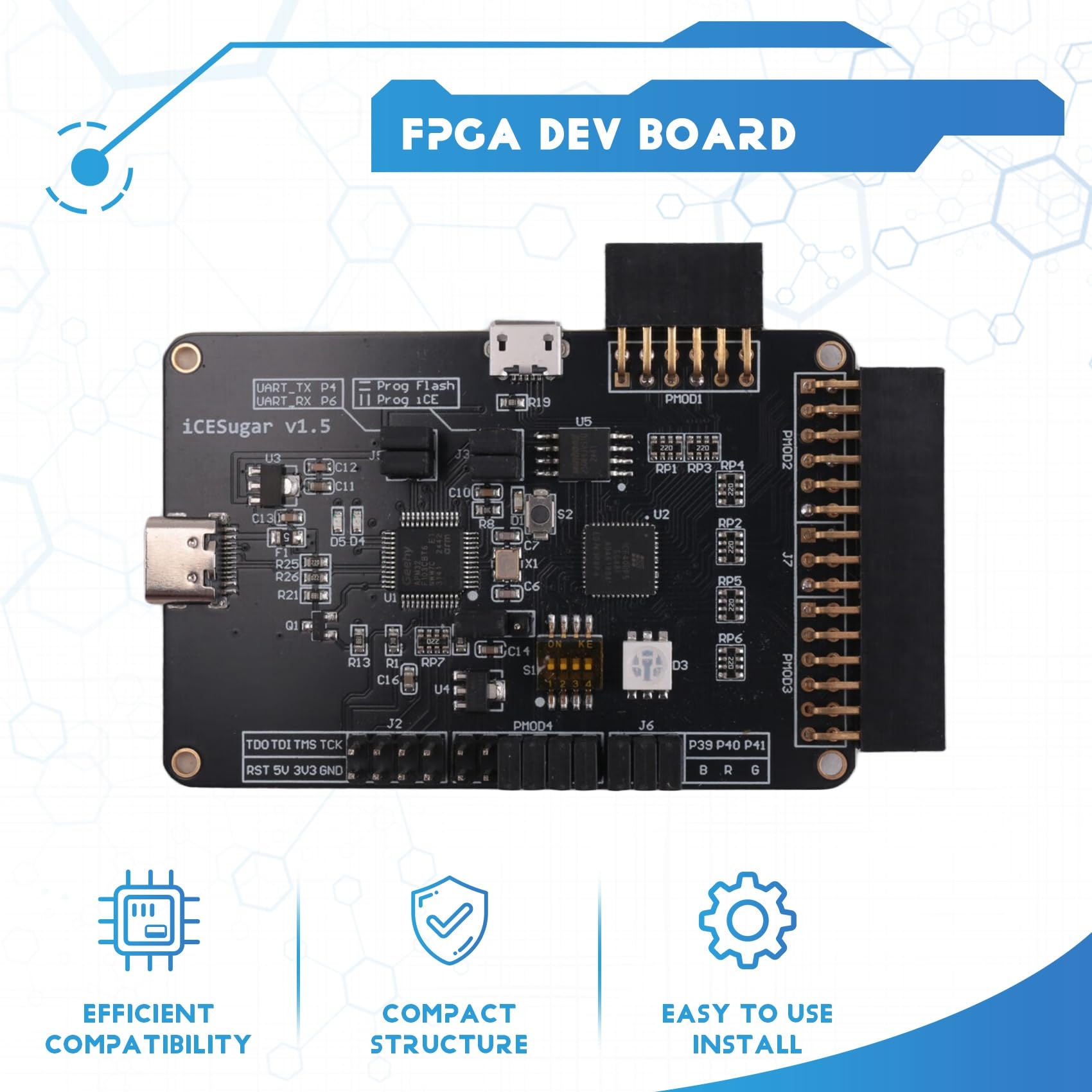 RISC-V Open Source FPGA Development Board ICESUGAR ICE40UP5K per progetti IoT/Edge AI Interfaccia USB-C