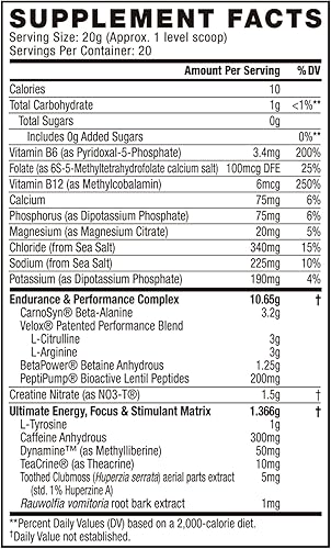 Miniatura 10 de Cellucor C4 Ultimate - Polvo para antes del entrenamiento, suplemento energético sin azúcar para hombres y mujeres, 300 mg de cafeína + TeaCrine +