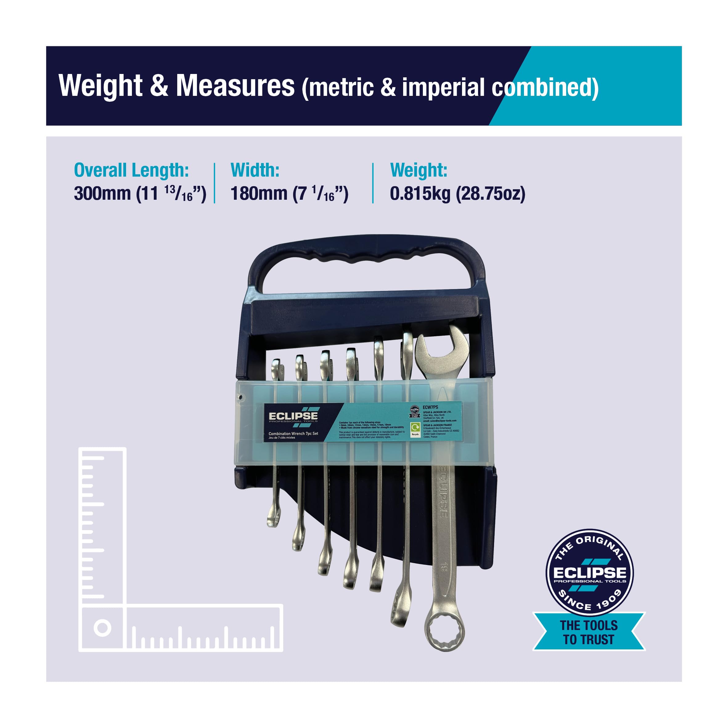 ECLIPSE Professional Tools ERWFLEX7PS – Jeu de 7 Clés à Cliquet à Tête Flexible 8–19 mm – Acier Chrome Vanadium, 90 Dents, Finition Satinée, pour Automobile, CVC, Plomberie et Mécanique
