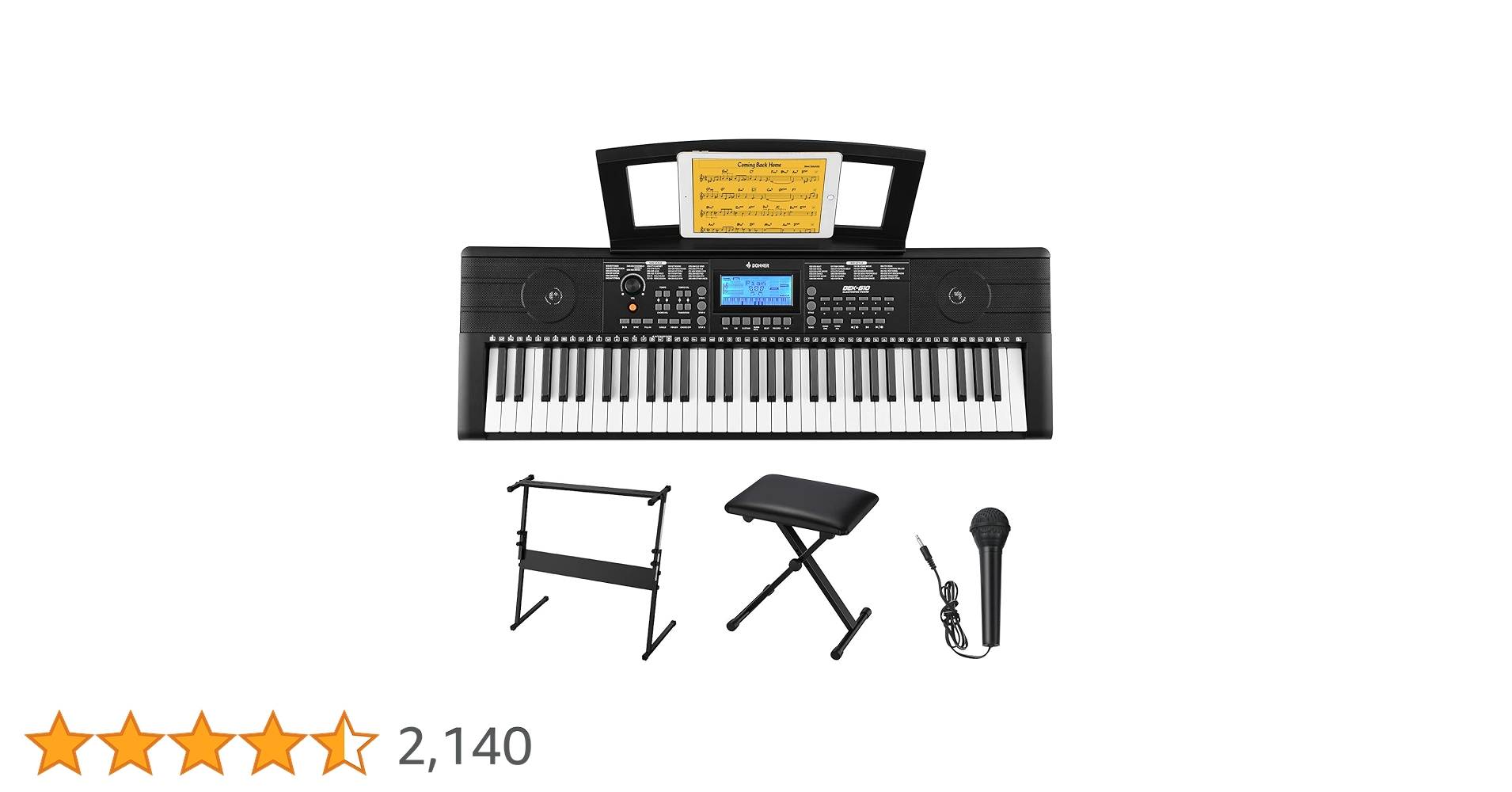 Amazon | Donner 電子キーボード 61鍵 フルサイズ 軽量 初心者セット