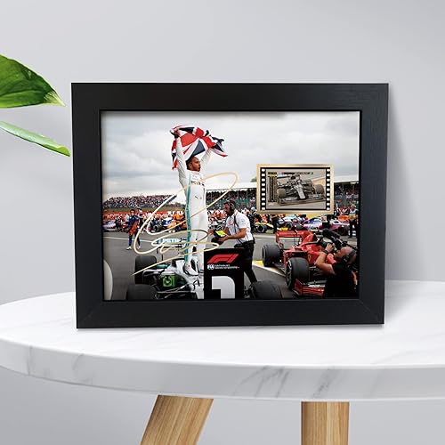 Miniatura 2 de ORIMAMI Póster firmado de Lewis Hamilton con marco de madera para decoración fotográfica, con película G P 2020 de 0.039 x 1.378 in, regalos
