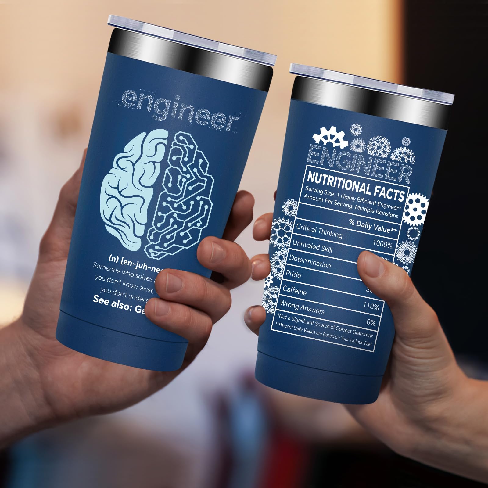 Fufandi Engineer Gifts, Mechanical Engineering Gifts for Men - Civil Engineering Student Graduation gift, Retirement Present for Engineer - Tumbler Cup 20oz