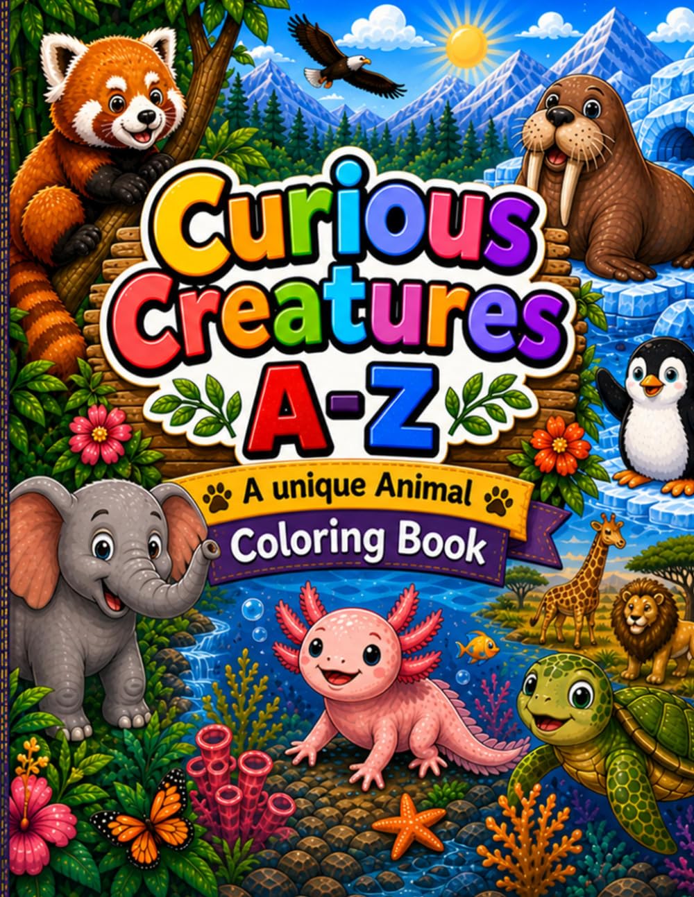 Curious Creatures A–Z: A Unique Animal Coloring Book