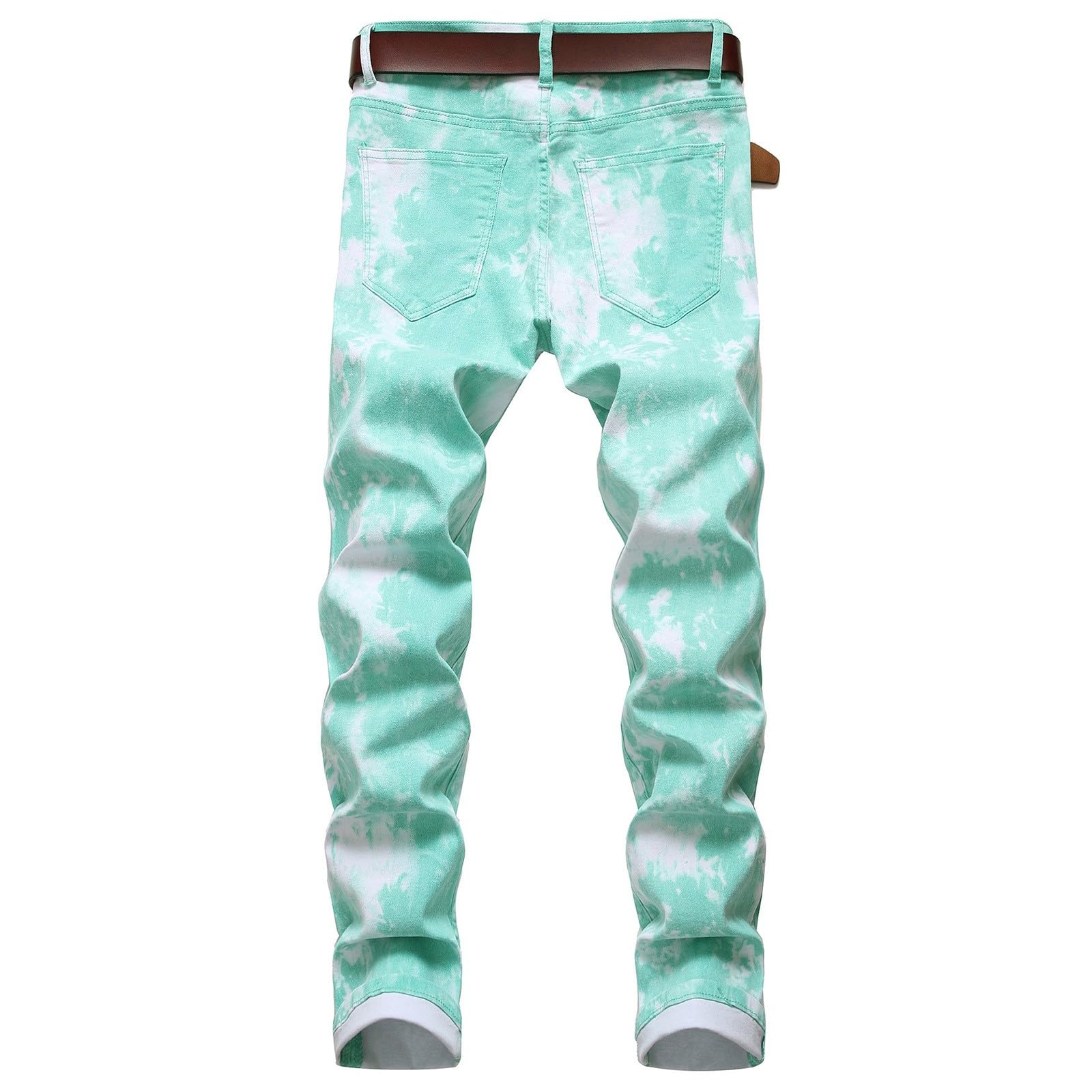 Jeans Uomo Strappati, Pantaloni Jeans Uomo Ricamo Pentagramma Stretch Pantaloni Gamba Slim Pantaloni Uomo Versatili Jeans Neri Strappati Jeans Uomo con Elastico in Vita Stile Hip-Hop Streetwear Y2k