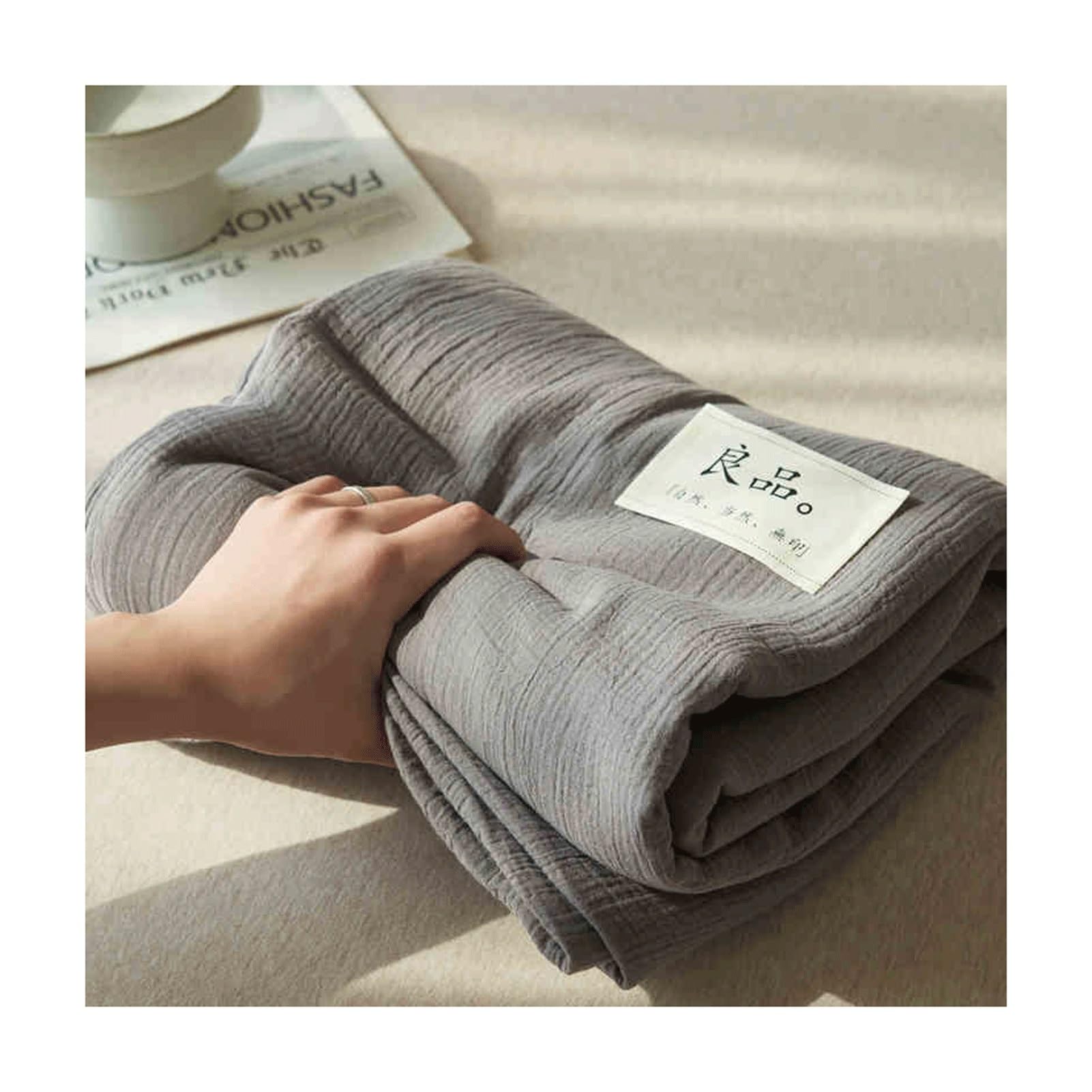 Drap plat gaze de coton 245x270cm anti-transpiration pour grand lit 1 ou 2 personnes
