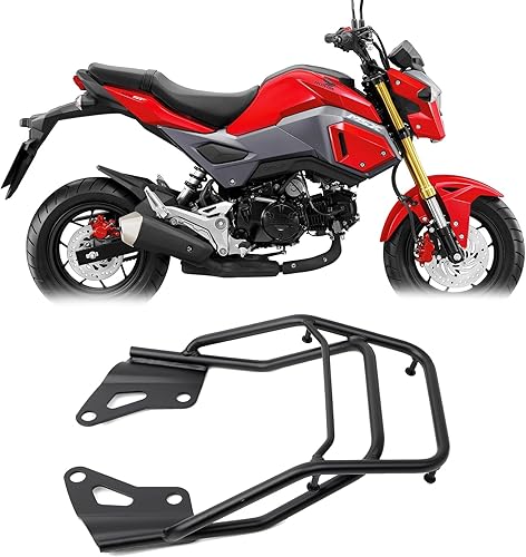 Miniatura 2 de Minho Portaequipajes trasero negro para motocicleta, soporte de hierro compatible con Honda Grom MSX125 2016-2020