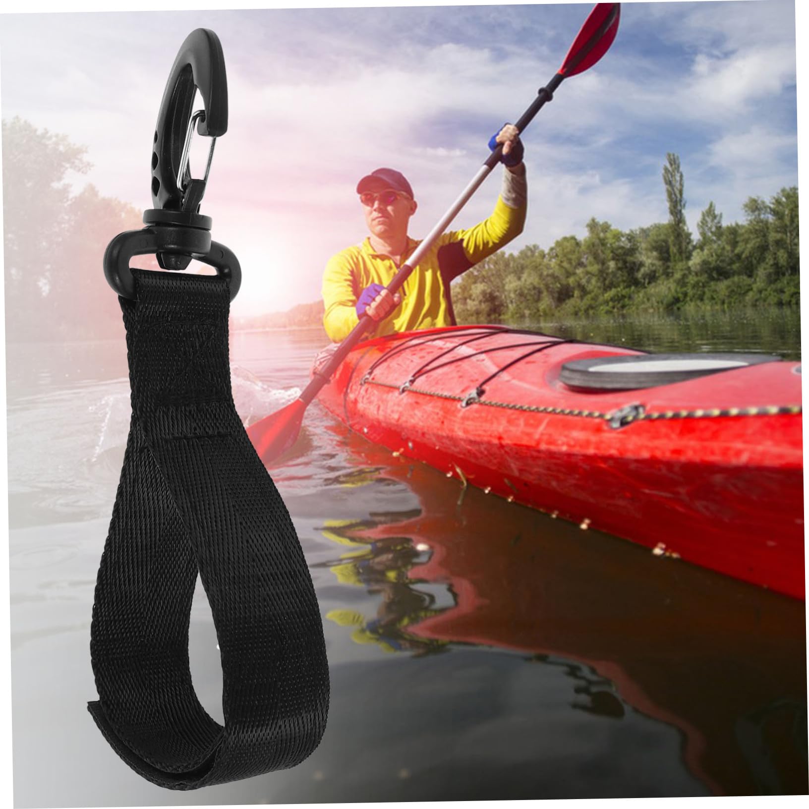TOYANDONA Ocean Cordage Crochet pour Voilier Fixé Bateau Extérieur Ligne De Quai Élastique Crochet D'amarrage Pratique Cordon De Quai avec Crochets Nylon Black