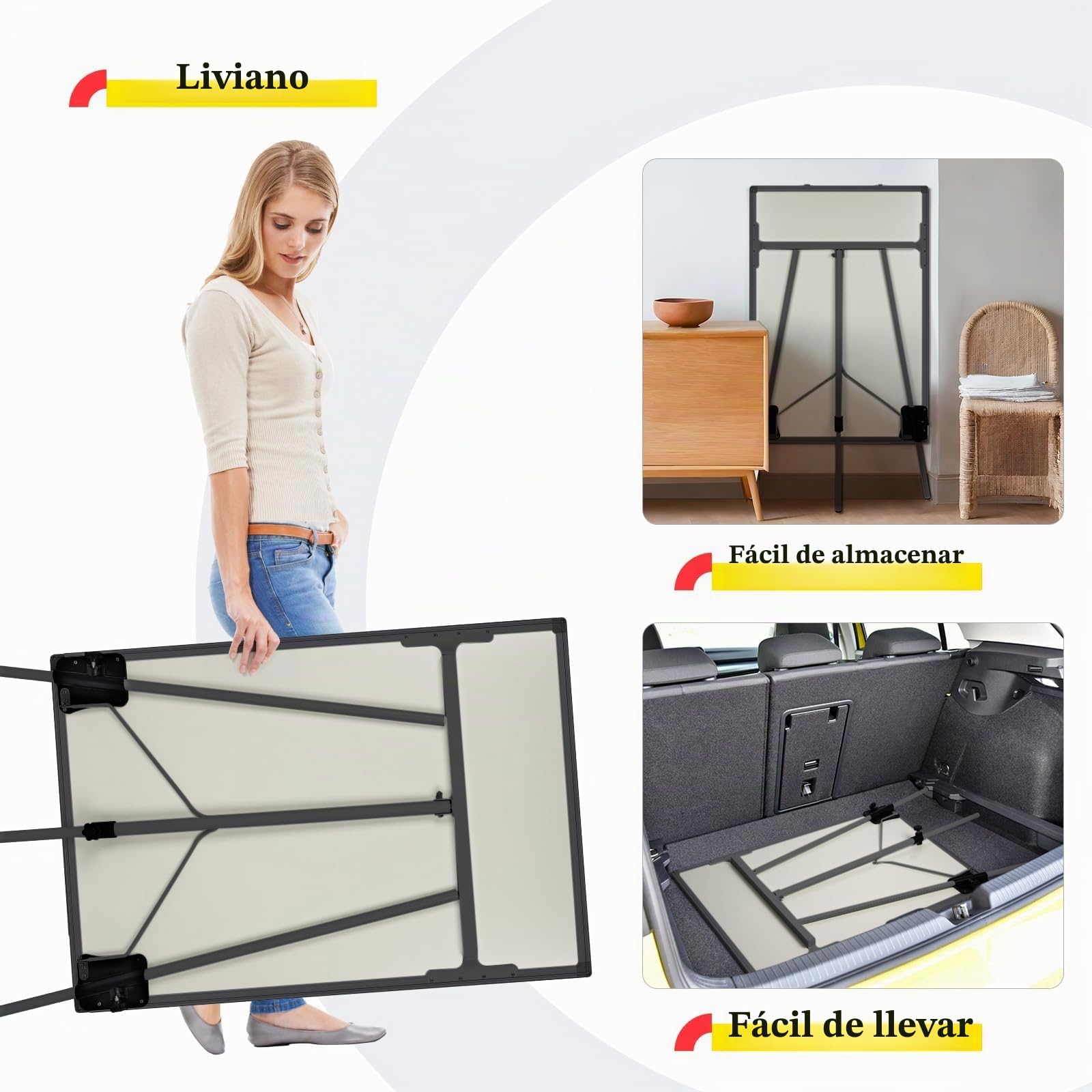 maxtek Pizarra Blanca con Caballete 90x60 cm, Borrado en Seco, Pizarra Magnética con Trípode, Portátil, Altura Ajustable, la Enseñanza en Casa y el Aula, Color Negro