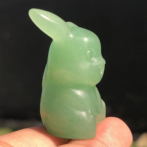 Miniatura 5 de Tonseglon Estatua de ratón de aventurina de 1.2 pulgadas, figura de calavera de ratón de cristal curativo, escultura animal de cuarzo Reiki tallada