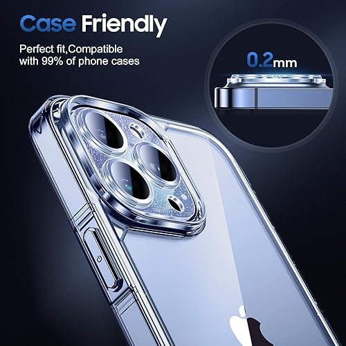 Miniatura 200 de UniqueMe [Paquete de 3 protectores de lente de cámara compatibles con iPhone 14 Pro Max/iPhone 14 Pro, vidrio templado, [compatible con fundas]