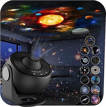 Galaxy Projector for Bedroom,13 in 1 HD Planetarium Star Projector with Solar System & Constellation,360 Rotating and Timer,LED Space Galaxy Lamp for Kids,Adults,Gifts,Room Decor