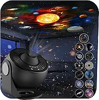Projetor de Galáxia Planetário HD 13 em 1 com Rotação de 360° e Temporizador para Quarto de Criança e Adulto