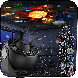 ARGIGU Projetor de Galáxia Planetário HD 13 em 1 com Rotação de 360° e Temporizador para Quarto de Criança e Adulto