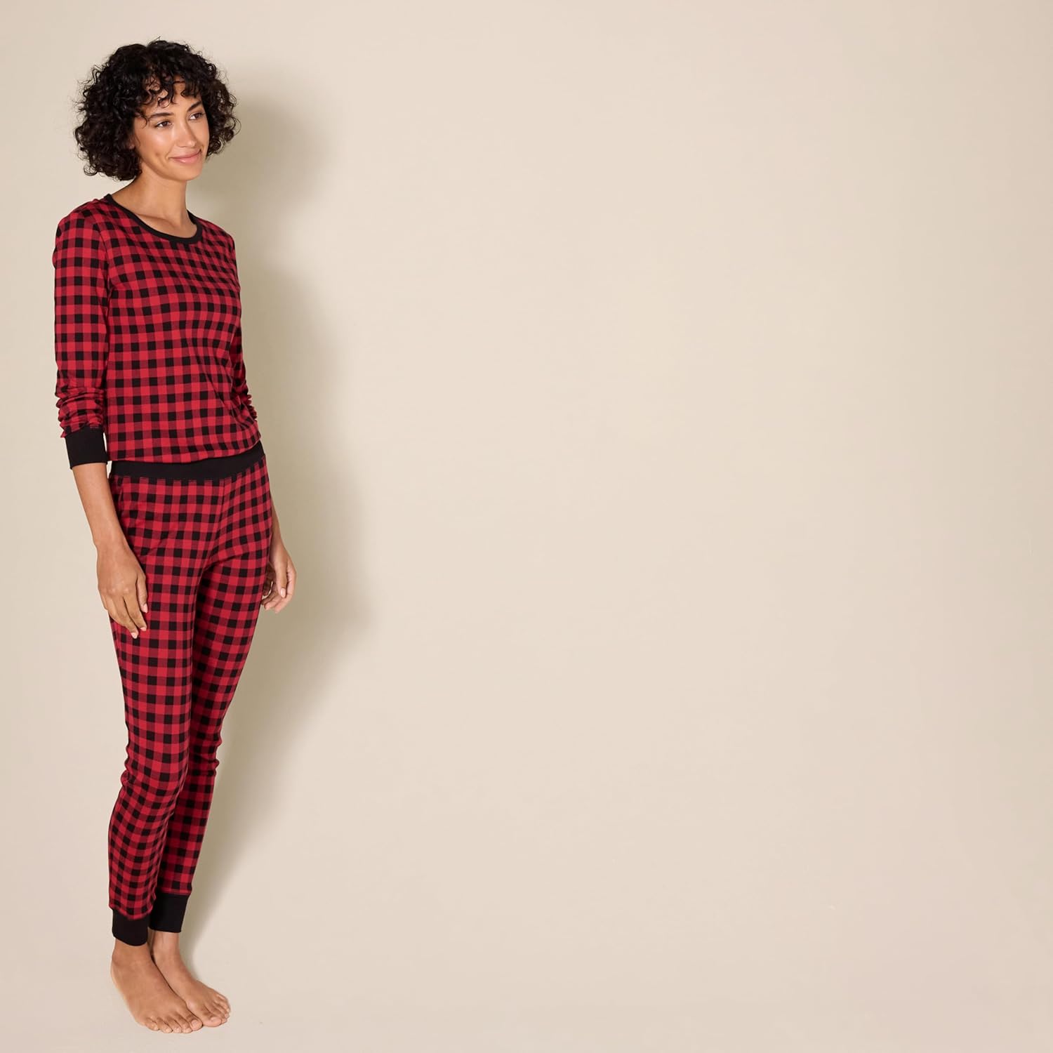 Amazon Essentials Women's Snug-Fit Cotton Sleepwear Pajama Set (Available in Plus Size) - Image 2