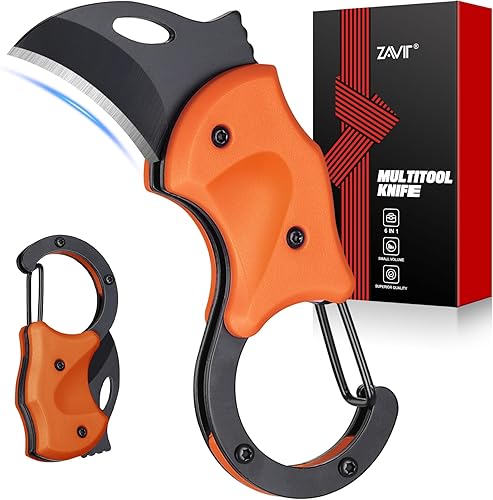 Miniatura 8 de ZAVIT Cuchillo de bolsillo pequeño para hombres, cuchillo multiherramienta EDC, regalos para hombres, hermano, tío, regalos para camping, pesca,