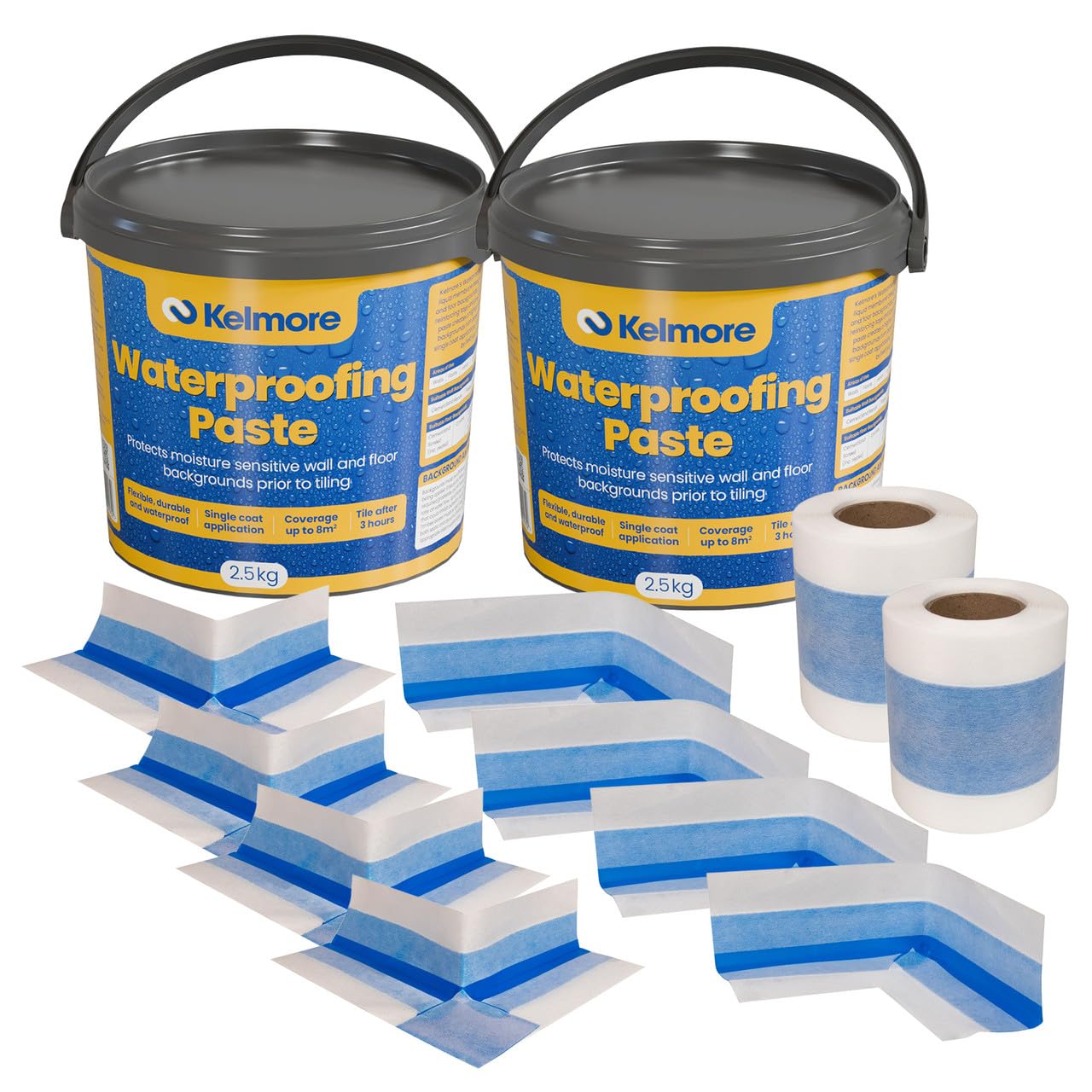 Thermopanel Multicolor Tpe Large Tanking Kit - Waterproofing Membrane System With Sealing Tape & Corner Seals, Wet Room Tanking Kit For Showers Bathrooms Kitchens, Leak Protection