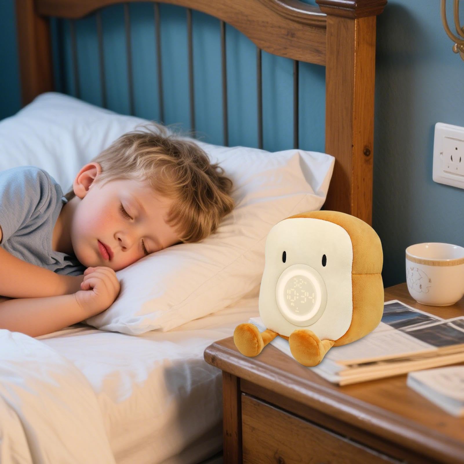 Veilleuse Toast Lumineuse Lampe De Chevet En Peluche Multifonction Avec