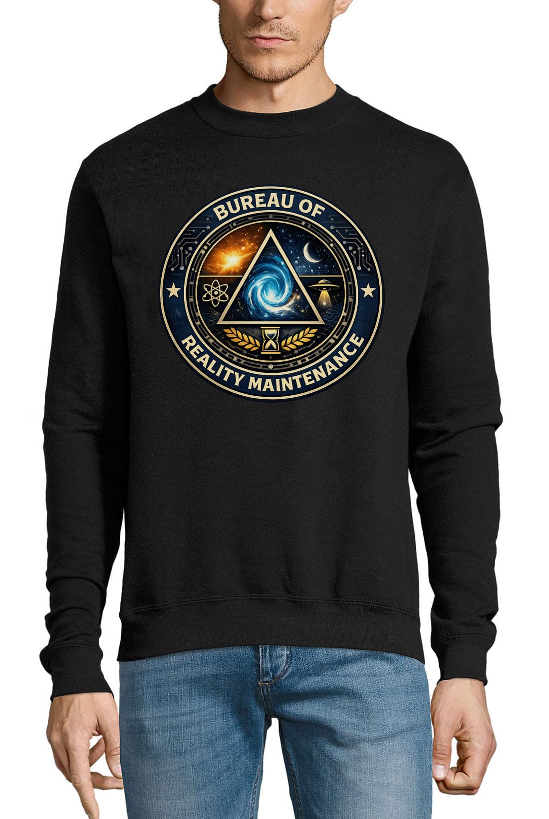 Symboliczny emblemat rzeczywistości podział konserwacji bawełniany sweter bluza sweter sweter czarny