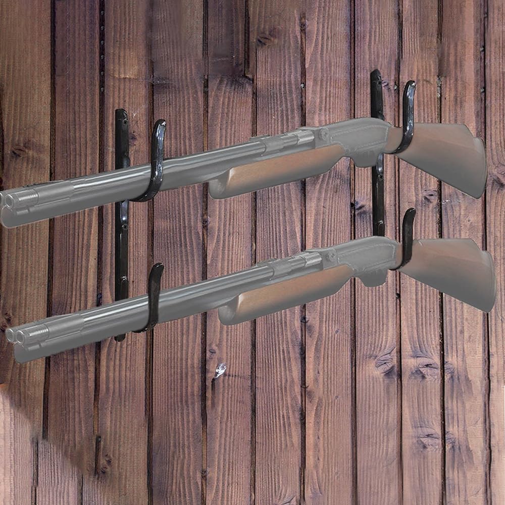 MiOYOOW Metall Waffenständer, 2 Stück Waffenhalter Wand, Gewehraufhänger, Waffenhaken für den Innenbereich zur Aufbewahrung von Jagdschwertern und Bögen