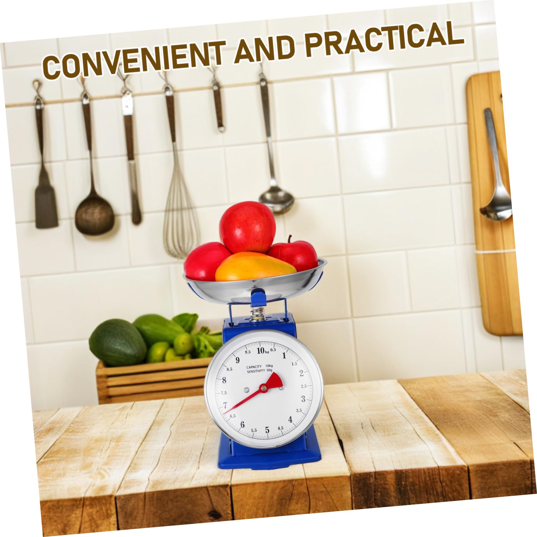 Báscula Mecánica De Cocina Vintage 10 Kg Con Recipiente Desmontable Acero Inoxidable Dial De Fácil Lectura Para Hornear y Preparar Comidas